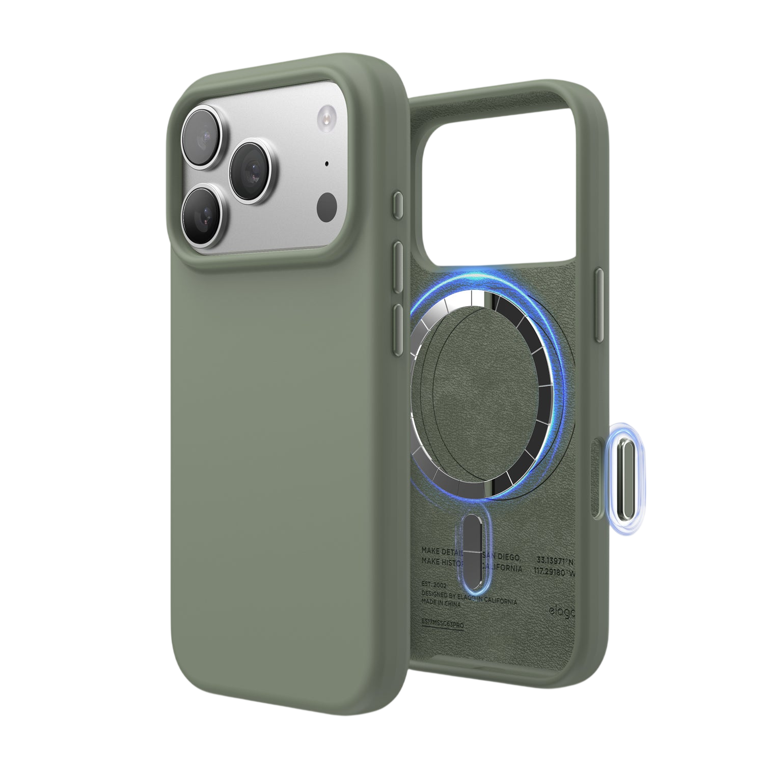 Elago Mag Silicone Case for iPhone 17 Pro / iPhone 18 Pro - Khaki Green 