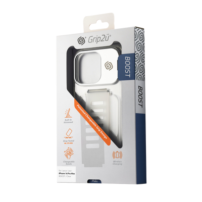 Grip2U BOOST Kickstand Clear Case for iPhone 16 Pro Max