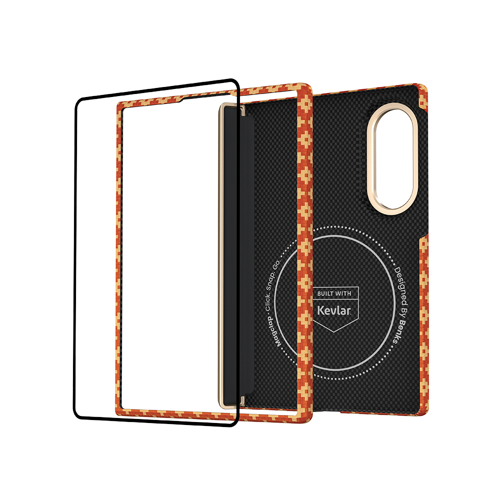 Benks ArmorGrid Air Grand Combo built with Kevlar® for Samsung Galaxy Z Fold 8 / Z Fold 8 Ultra - Fortune Orange 