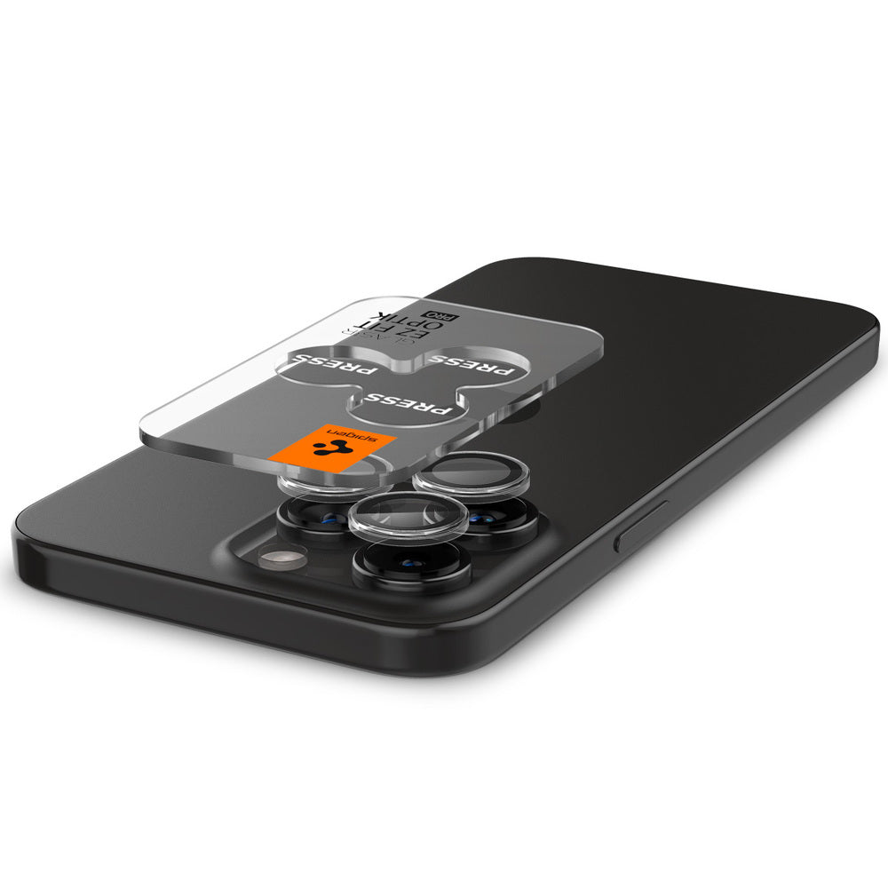 Spigen iPhone 15 Pro Max / 15 Pro Camera Lens Protector EZ Fit GLAS.tR Optik Pro - Clear - 2 Pack
