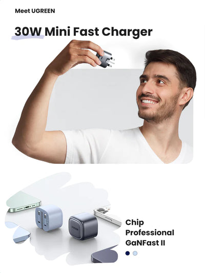 شاحن Ugreen Nexode USB-C 30W سريع GaN