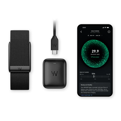 WHOOP – 5.0 Peak MG جهاز تتبع الصحة واللياقة البدنية مع اشتراك لمدة 12 شهر - ضمان دولي