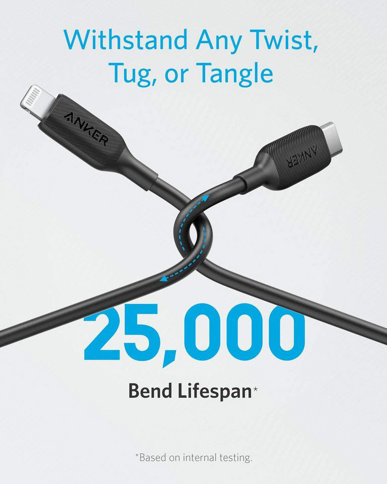 كابل أنكر باور لاين III USB-C إلى Lightning (3 قدم / 0.9 م)
