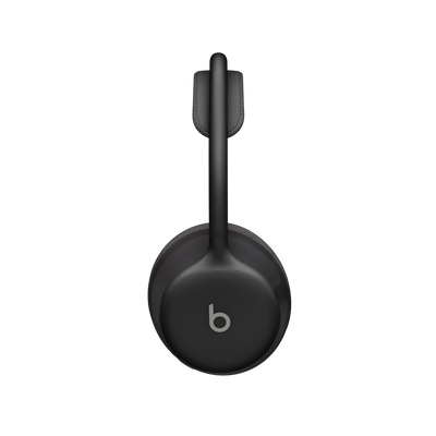 Side view of Beats 360 headphones in Black showing b logo 