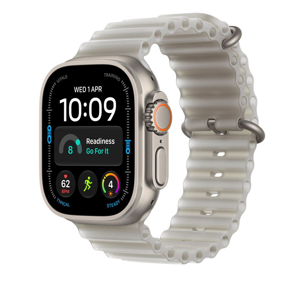 Apple Watch Ultra Ocean Band (49mm) - Translucent Grey (Natural Titanium) - alternate view 1 