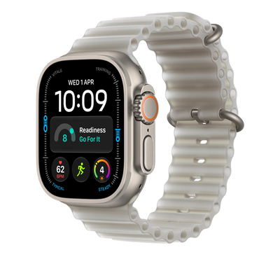 Apple Watch Ultra Ocean Band (49mm) - Translucent Grey (Natural Titanium) - alternate view 1 