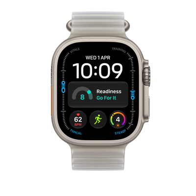 Apple Watch Ultra Ocean Band (49mm) - Translucent Grey (Natural Titanium) - alternate view 2 