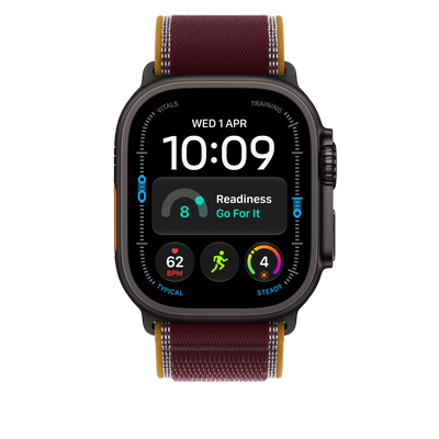 Apple Watch Ultra Trail Loop (49mm) - Burgundy (Black Titanium) - alternate view 2 