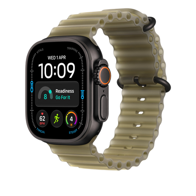 Apple Watch Ultra Ocean Band (49mm) - Translucent Kelp (Black Titanium) - alternate view 1 