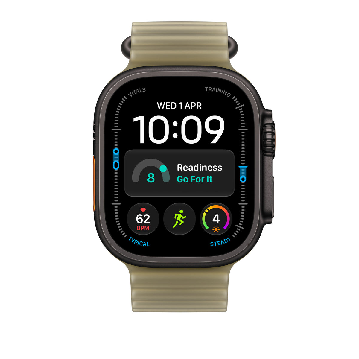 Apple Watch Ultra Ocean Band Extension (49mm) - Translucent Kelp (Black Titanium) - alternate view 2 