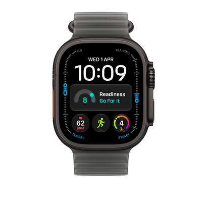 Apple Watch Ultra Ocean Band (49mm) - Translucent Black (Black Titanium) - alternate view 2 