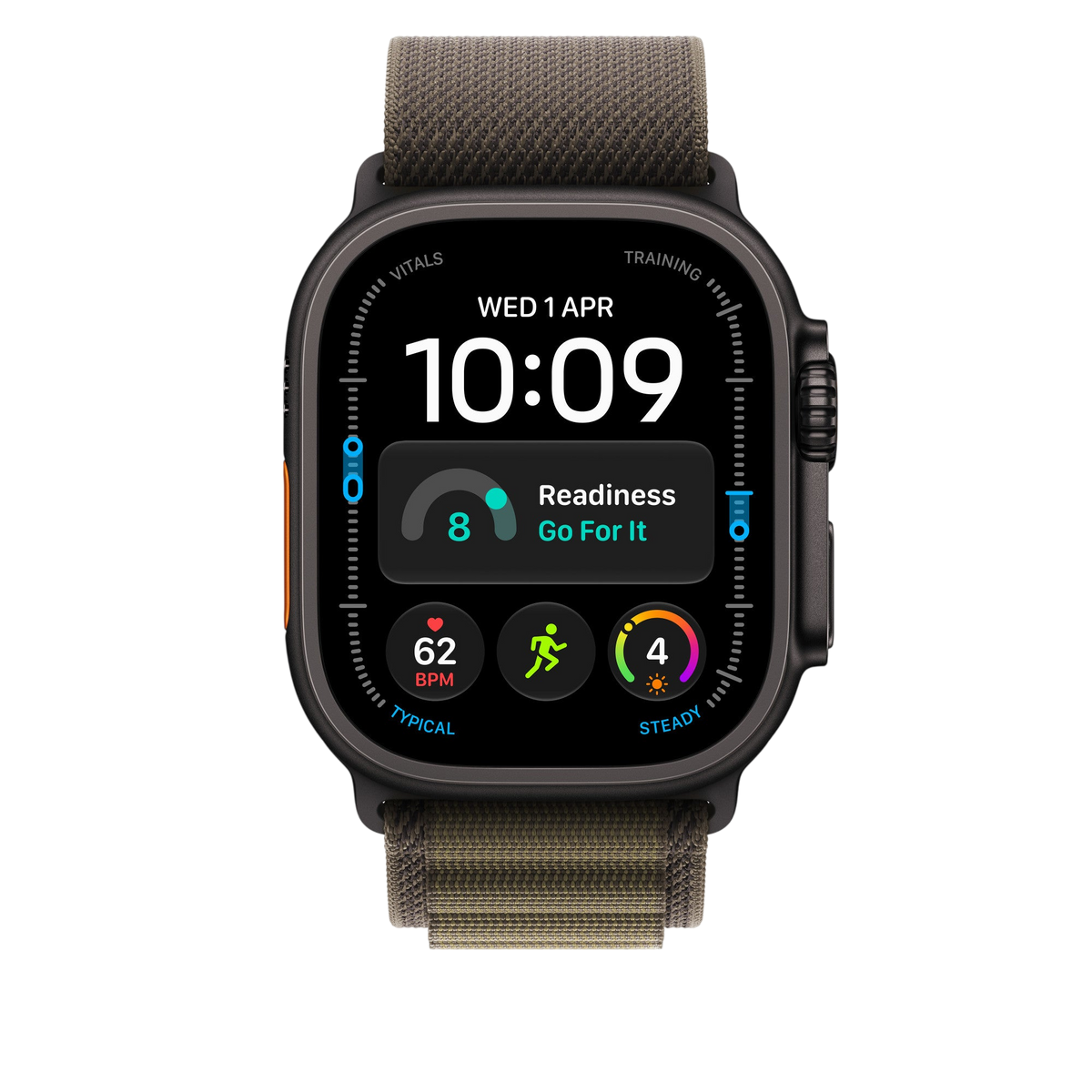 Apple Watch Ultra Alpine Loop (49mm) - Dark Olive (Black Titanium) - alternate view 2 