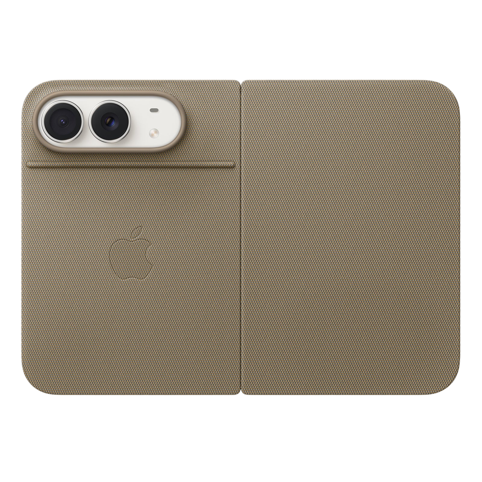 Apple iPhone Duo Folio with Kickstand in Taupe, kickstand open 