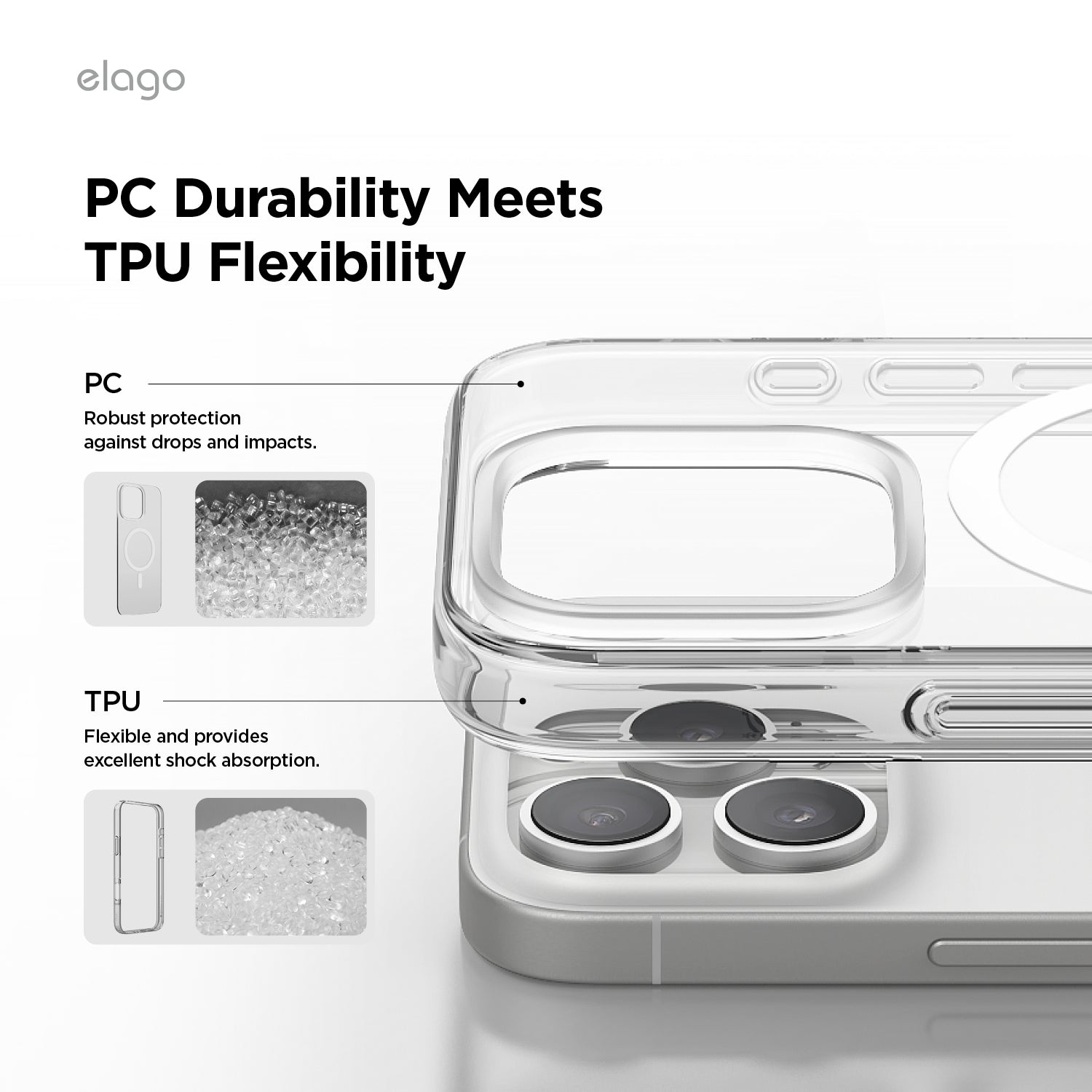 elago MagSafe Hybrid Clear Case for iPhone 16 Pro Max