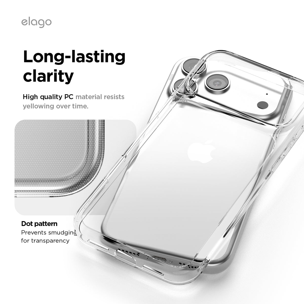 Elago Hybrid Clear Case for iPhone 17 Pro Max / iPhone 18 Pro Max