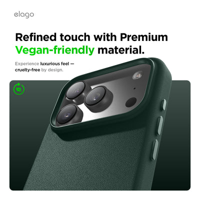 Elago MagLeather Case for iPhone 17 Pro Max / iPhone 18 Pro Max - Midnight Green 