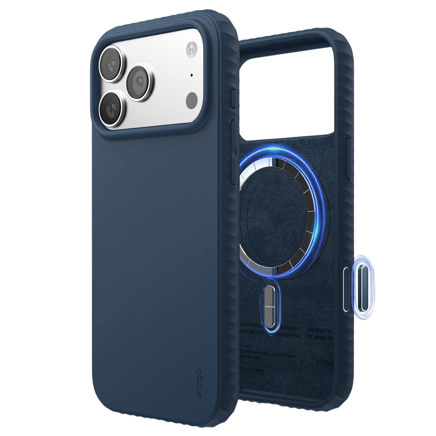 Elago MagRidge Silicone Case for iPhone 17 Pro Max / iPhone 18 Pro Max - Jean Indigo 