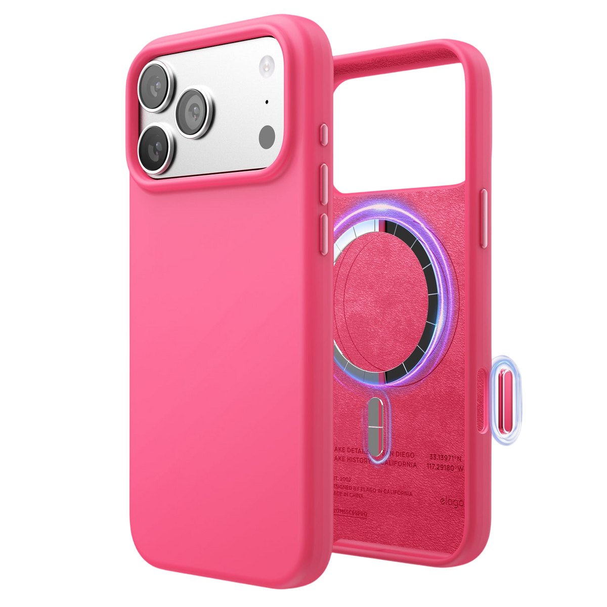 Elago Mag Silicone Case for iPhone 17 Pro Max / iPhone 18 Pro Max - Ice Red 