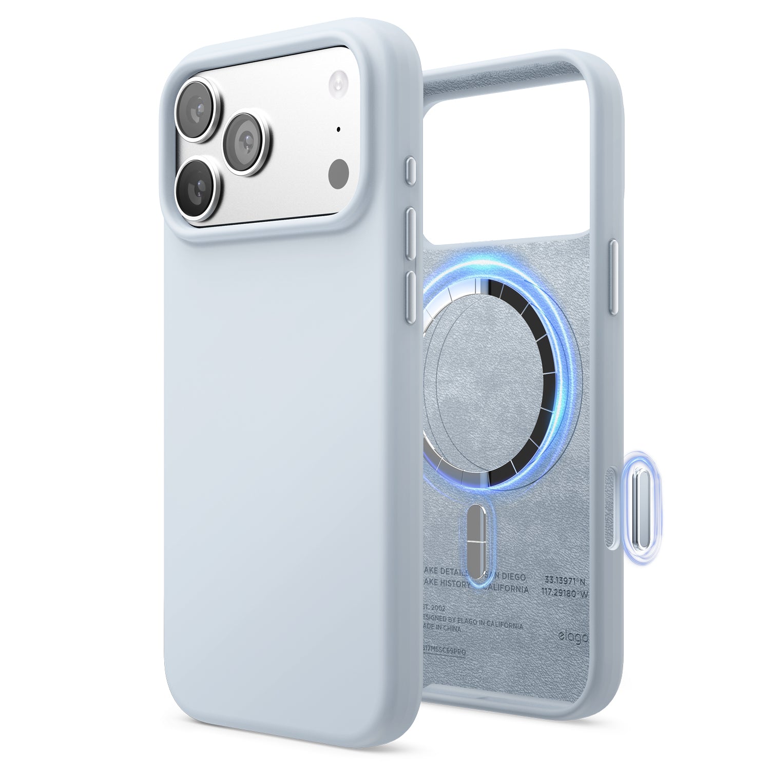 Elago Mag Silicone Case for iPhone 17 Pro Max / iPhone 18 Pro Max - Light Blue 