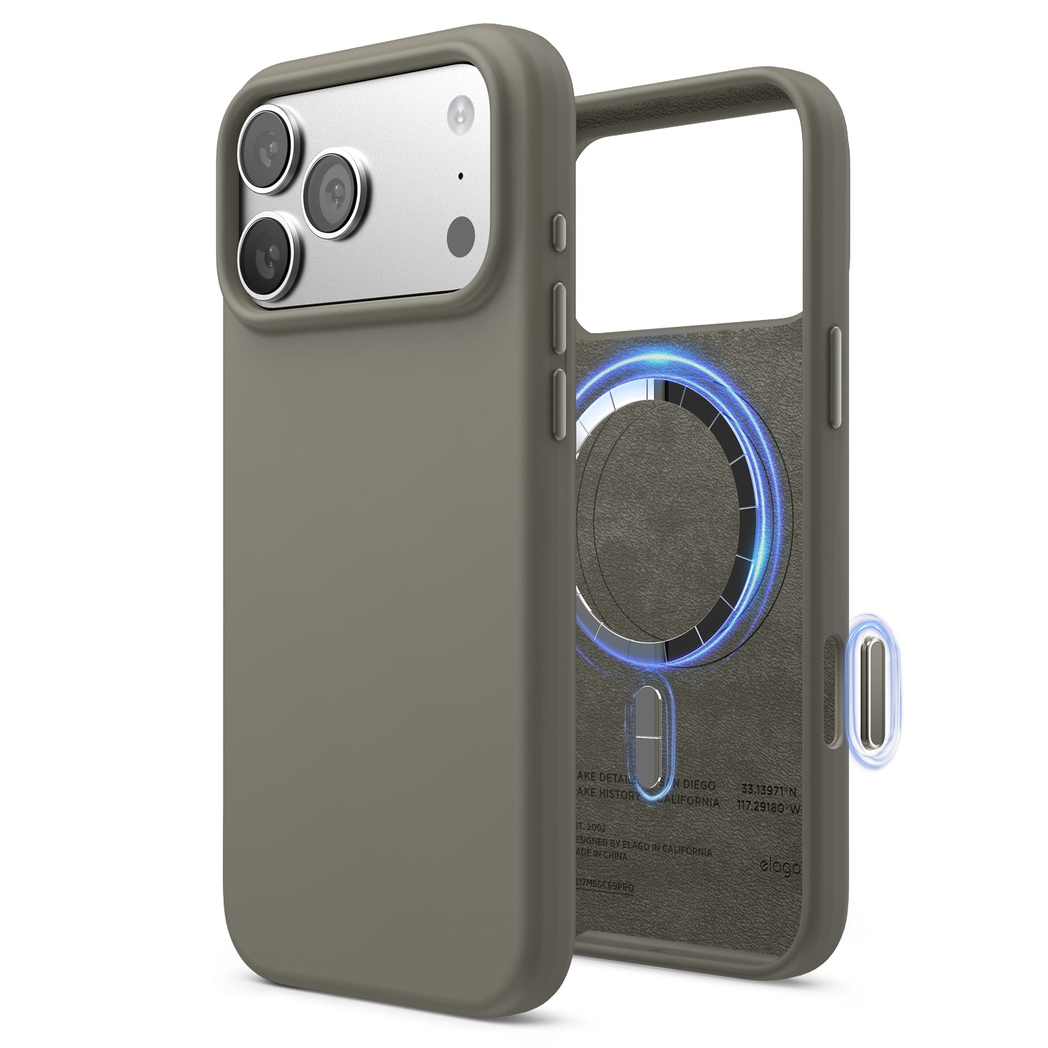 Elago Mag Silicone Case for iPhone 17 Pro Max / iPhone 18 Pro Max - Medium Grey 