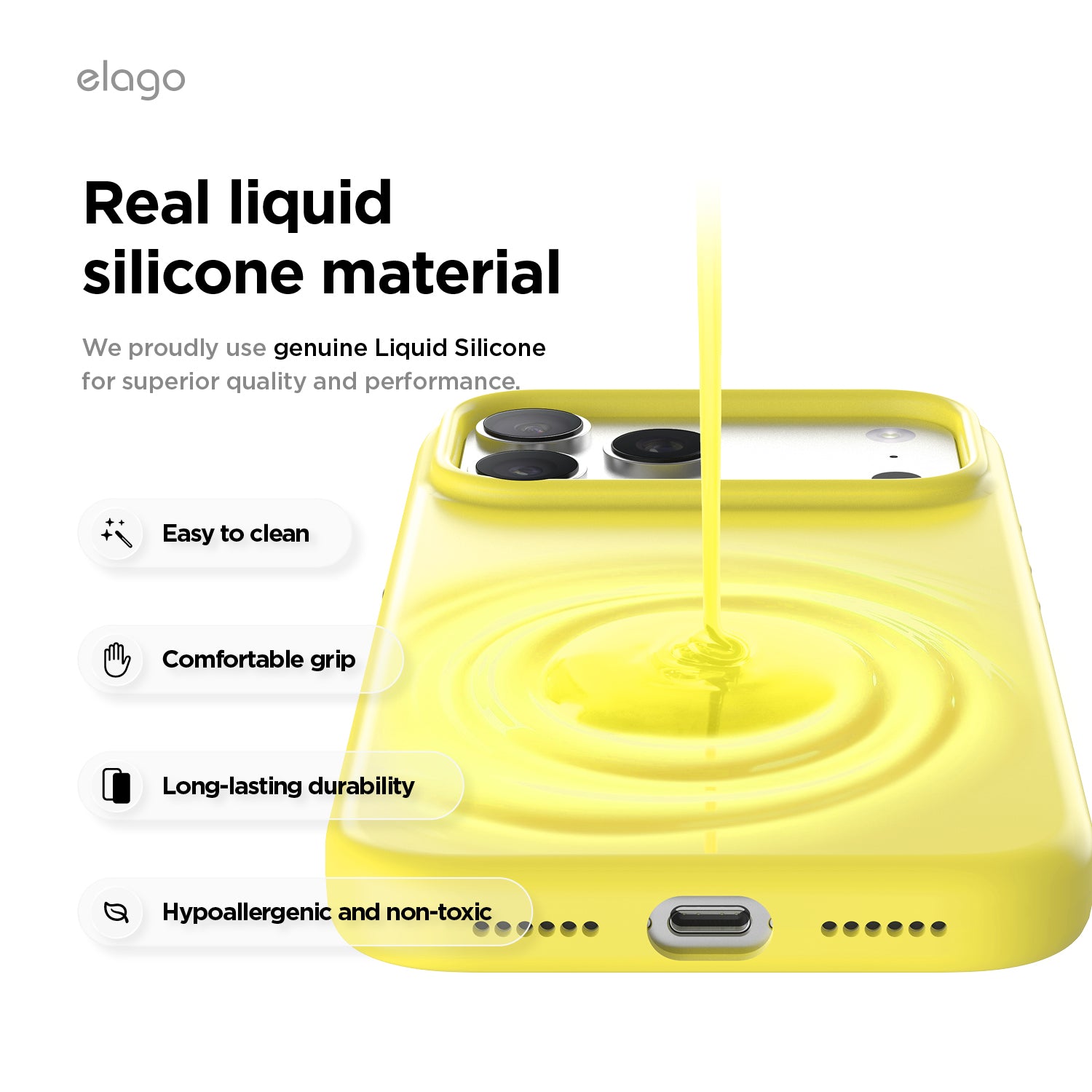 Elago Mag Silicone Case for iPhone 17 Pro Max / iPhone 18 Pro Max - Neon Yellow 