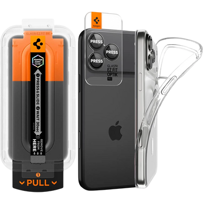 حافظة سبجن ماج سيف الشفافة مع واقي الشاشة وواقي العدسة حزمة شفافة لآيفون 17 برو ماكس