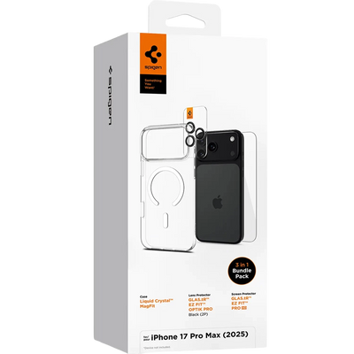 حافظة سبجن ماج سيف الشفافة مع واقي الشاشة وواقي العدسة حزمة شفافة لآيفون 17 برو ماكس