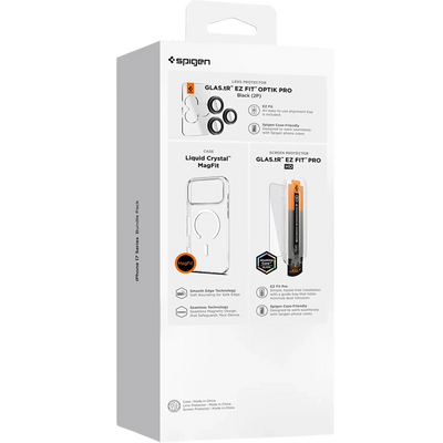 حافظة سبجن ماج سيف الشفافة مع واقي الشاشة وواقي العدسة حزمة شفافة لآيفون 17 برو ماكس