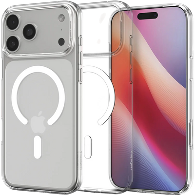 حافظة سبجن ماج سيف الشفافة مع واقي الشاشة وواقي العدسة حزمة شفافة لآيفون 17 برو ماكس