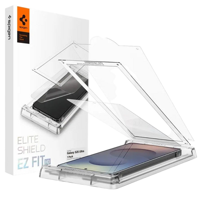 حامي شاشة Spigen EliteShield EZ Fit HD [1 عبوة] لهاتف Samsung S25 Ultra - شفاف