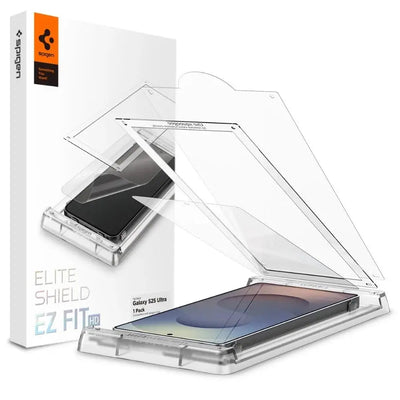حامي شاشة Spigen EliteShield EZ Fit HD [1 عبوة] لهاتف Samsung S25 Ultra - شفاف