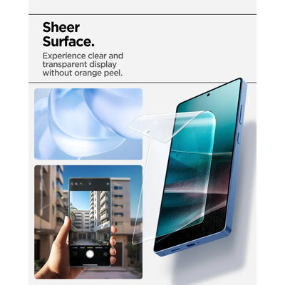 حامي شاشة Spigen EliteShield EZ Fit HD [1 عبوة] لهاتف Samsung S25 Ultra - شفاف