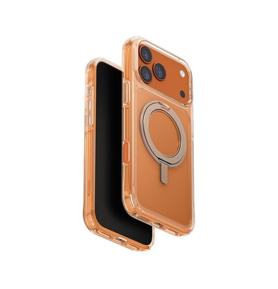 جراب Uniq Swivix الهجين الشفاف مع حامل دوّار 360° لهاتف iPhone 17 Pro Max