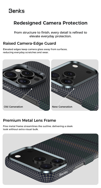 Benks Aurora Air C1 Case built with Kevlar® for iPhone 18 Pro Max - features