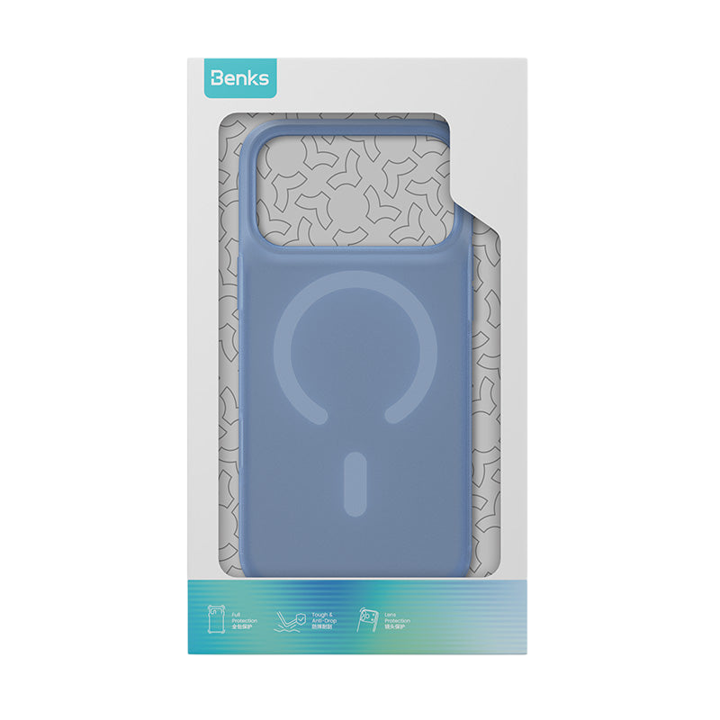 Benks Lucid Armor Pro Magnetic Case for iPhone 18 Pro Max - Blue retail packaging 