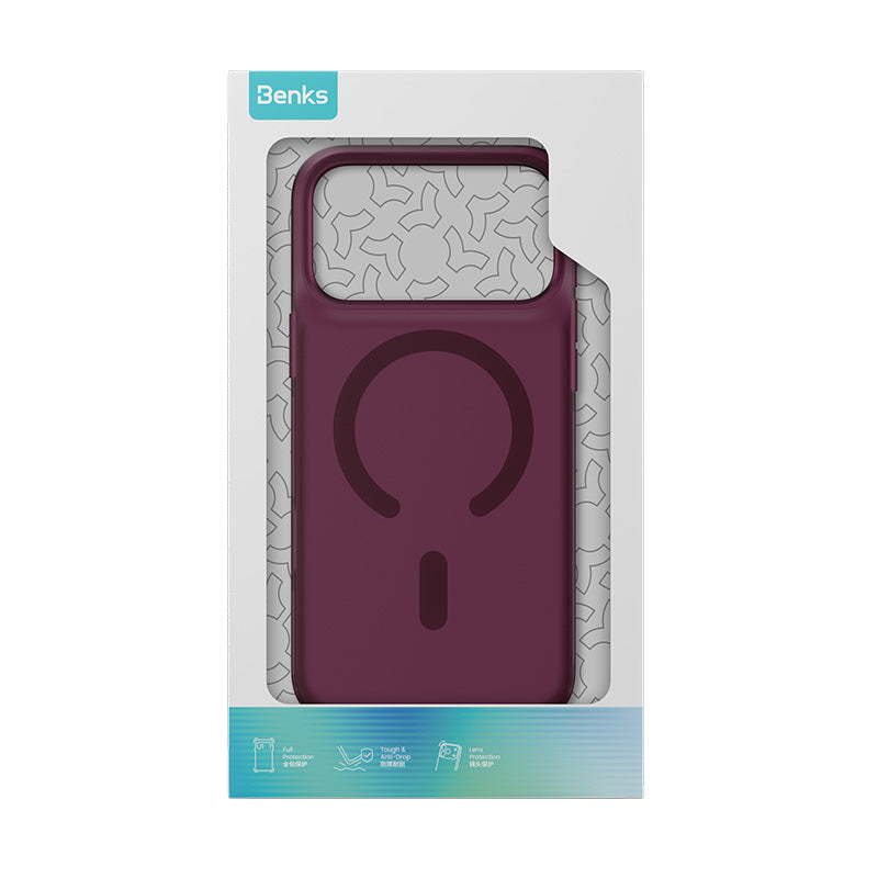 Benks Lucid Armor Pro Magnetic Case for iPhone 18 Pro Max - Deep Red retail packaging 