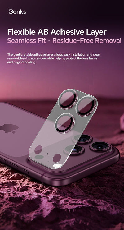 Benks OmniWarrior Integrated Lens Protector for iPhone 18 Pro / 18 Pro Max - Transparent AR lens protector features