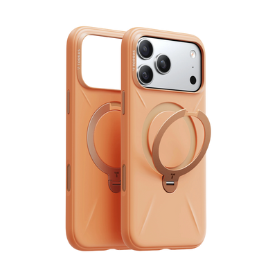 TORRAS Ostand Spin Silicone MagSafe Case for iPhone 17 Pro & Pro Max - Energy Orange 