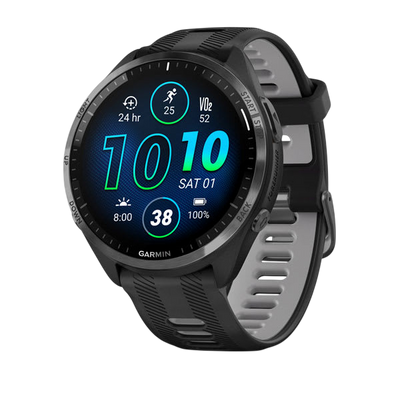 Garmin Forerunner 965 Premium GPS Running Smartwatch - Carbon Gray DLC Titanium Bezel with Black Case - Black 