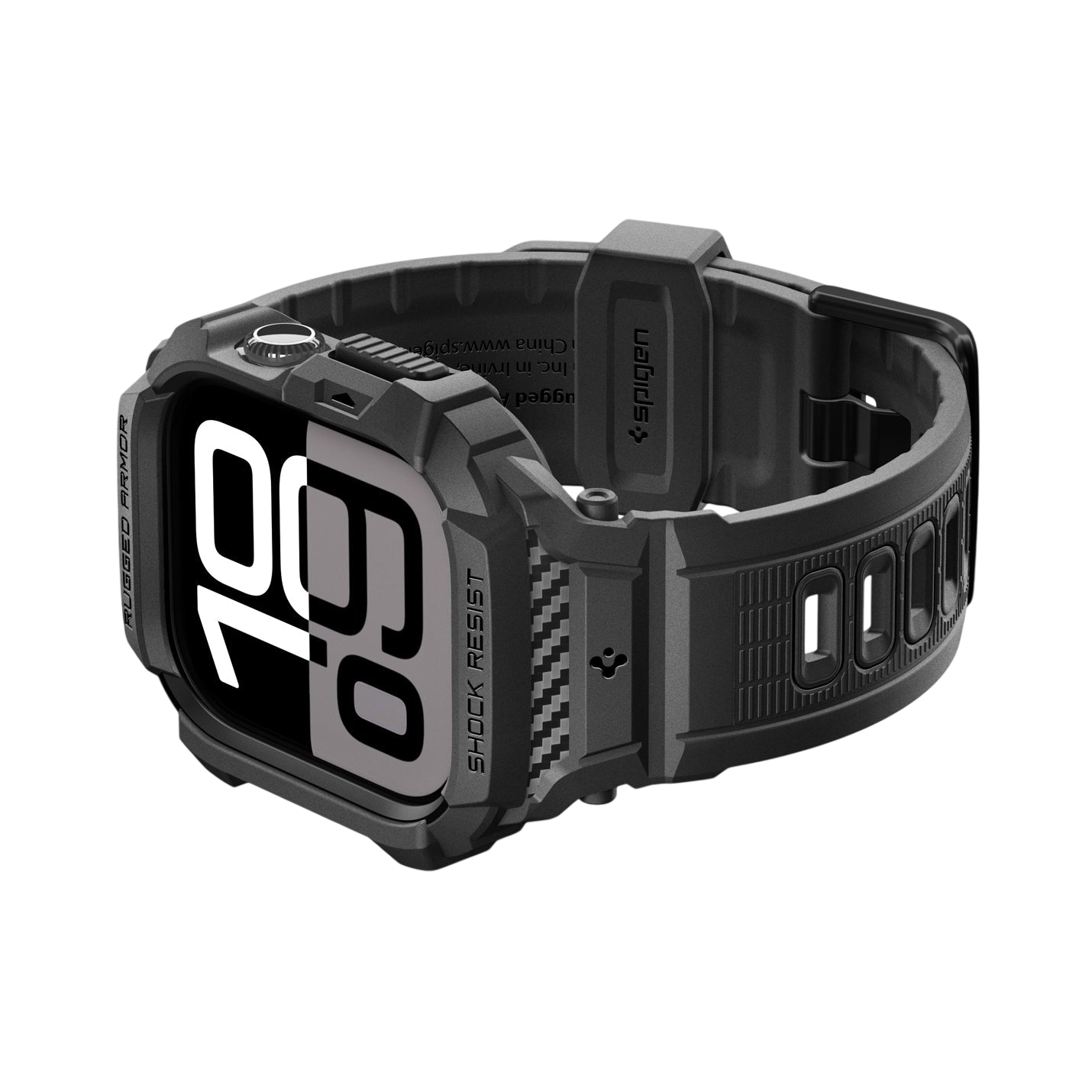 حافظة سبجن روجيد أرمور برو 2 + حزام لساعات أبل ووتش سيريز 11 / 10 46مم