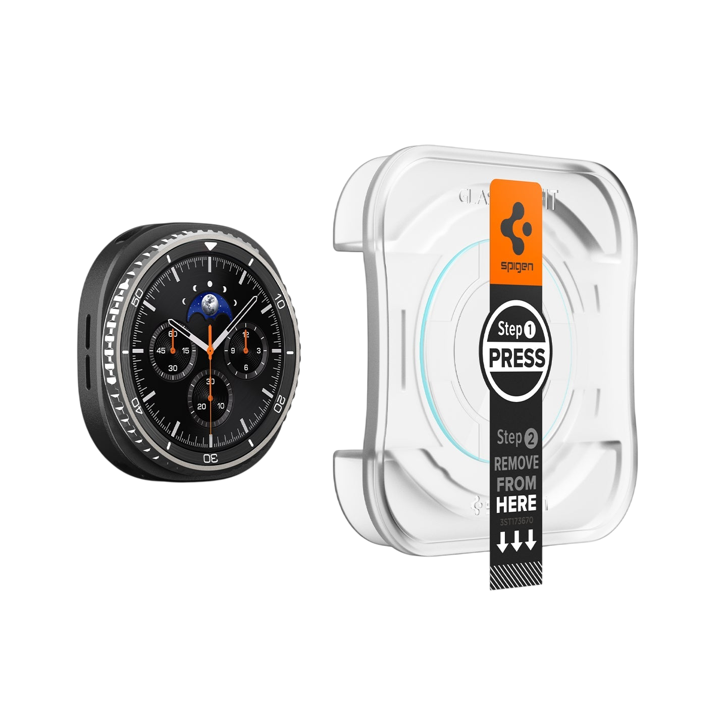 واقي شاشة Spigen GLAS.tR EZ Fit لسامسونج جالاكسي ووتش 8 كلاسيك - عبوة من 2