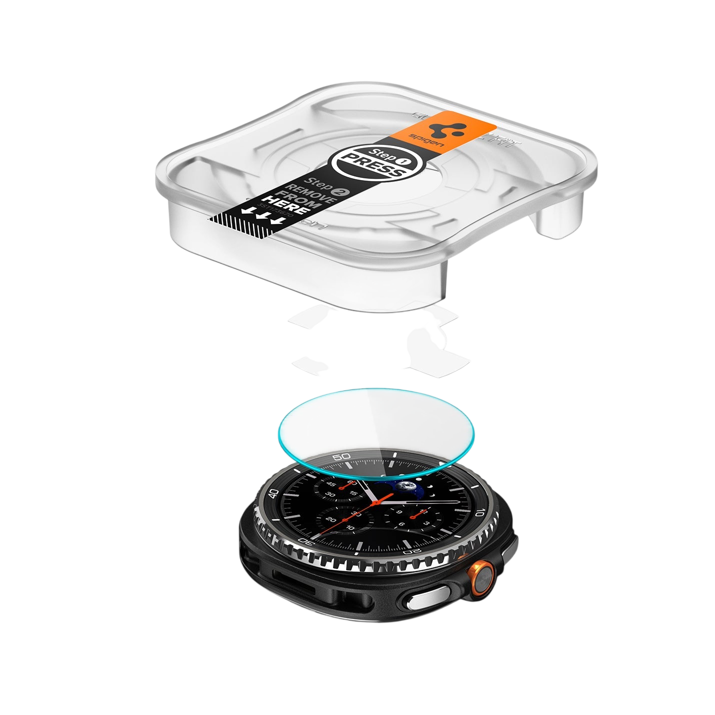 واقي شاشة Spigen GLAS.tR EZ Fit لسامسونج جالاكسي ووتش 8 كلاسيك - عبوة من 2