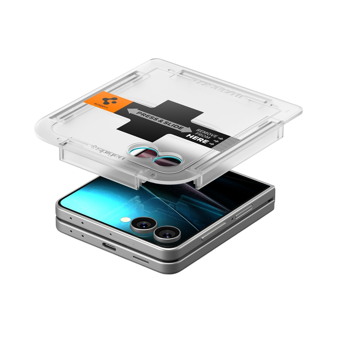 Spigen GLAS.tR EZ Fit Screen Protector for Samsung Galaxy Z Flip 7 - 2 Pack