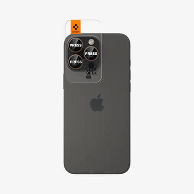 Spigen iPhone 16 Pro Max / 16 Pro واقي عدسة الكاميرا EZ Fit GLAS.tR Optik Pro - تيتانيوم صحراوي