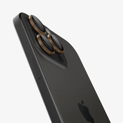 Spigen iPhone 16 Pro Max / 16 Pro واقي عدسة الكاميرا EZ Fit GLAS.tR Optik Pro - تيتانيوم صحراوي