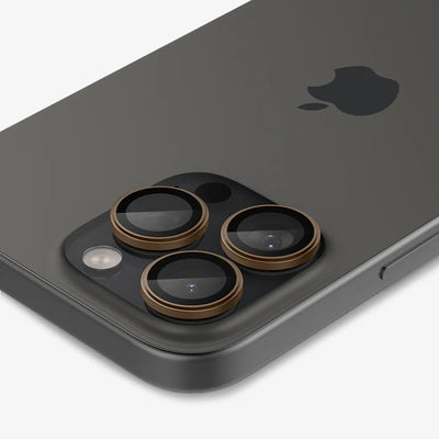 Spigen iPhone 16 Pro Max / 16 Pro واقي عدسة الكاميرا EZ Fit GLAS.tR Optik Pro - تيتانيوم صحراوي