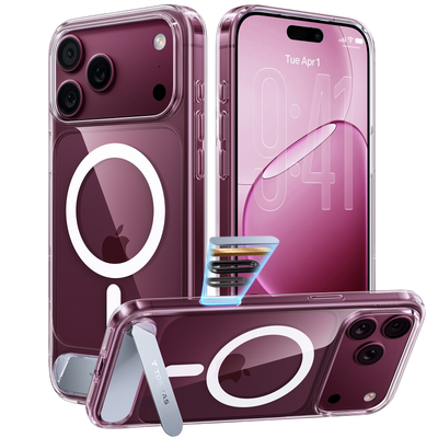 Torras Ostand L1 Case for iPhone 17 Pro Max / iPhone 18 Pro Max - Clear 