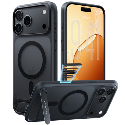 Torras Ostand L1 Case for iPhone 17 Pro Max / iPhone 18 Pro Max - Black 