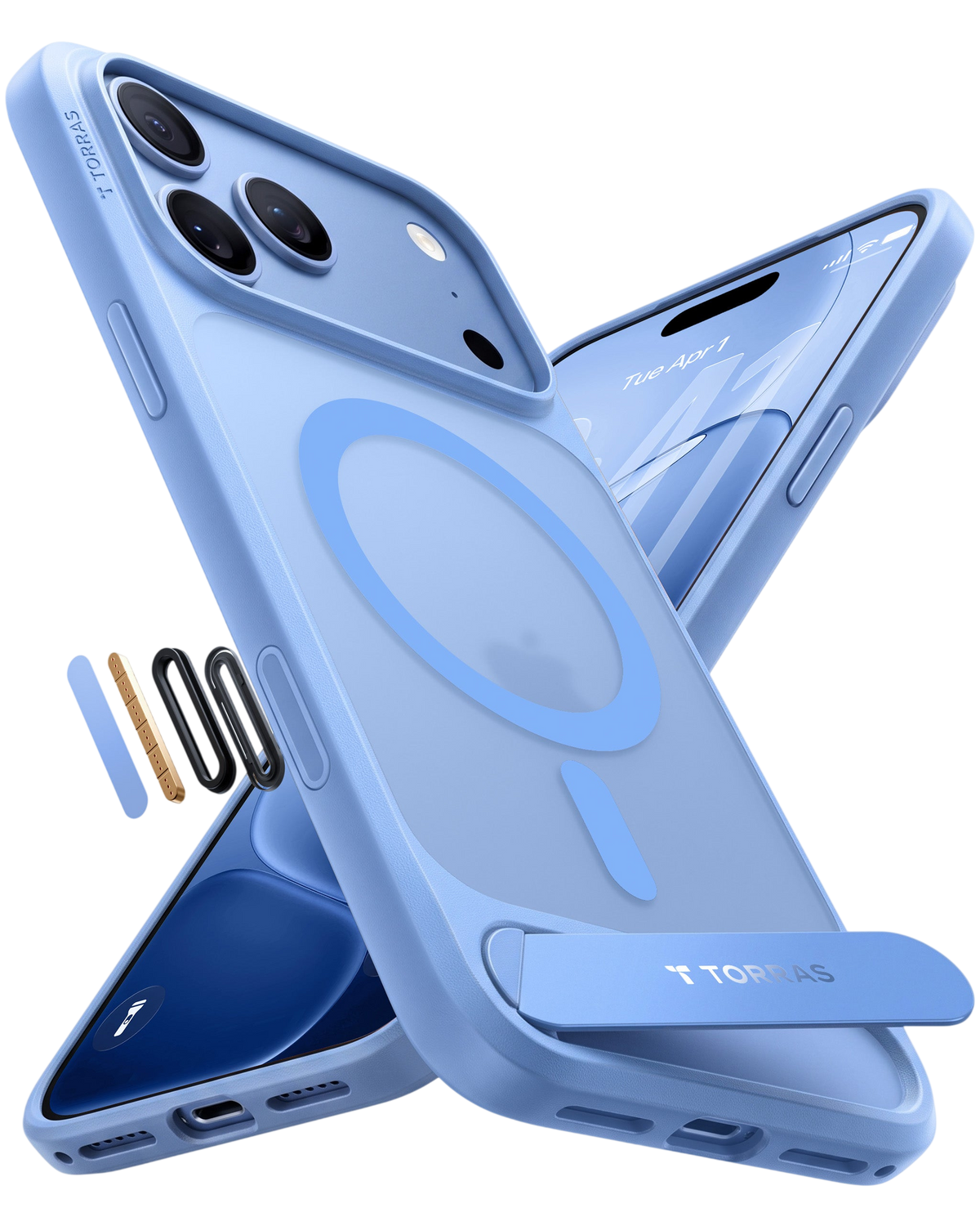 Torras Ostand L1 Case for iPhone 17 Pro Max / iPhone 18 Pro Max - Blue 