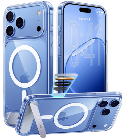 Torras Ostand L1 Case for iPhone 17 Pro / iPhone 18 Pro - Clear 